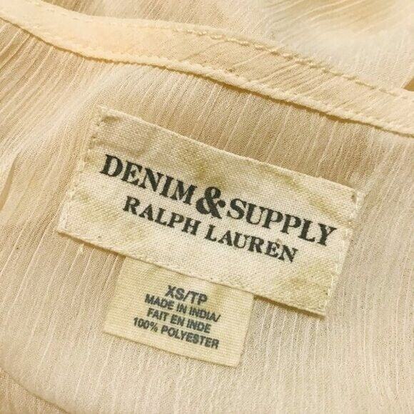 Denim & Supply Top Ralph Lauren Sheer Palomino Ivory Tank, XS - NWT - Picture 7 of 8